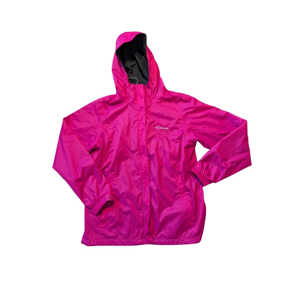 Columbia Women’s Pink Waterproof Packable Hooded Rain Coat Jacket Size Large
